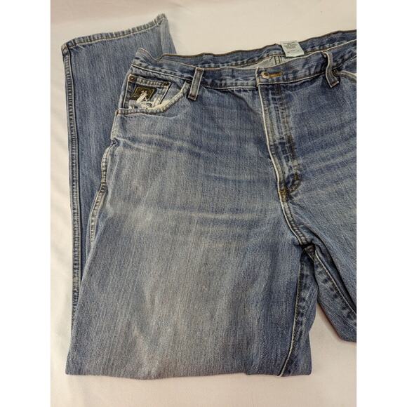 Cinch Up Men's White Label Relaxed Fit Medium Wash Distressed Jeans 40x34 - Picture 2 of 16